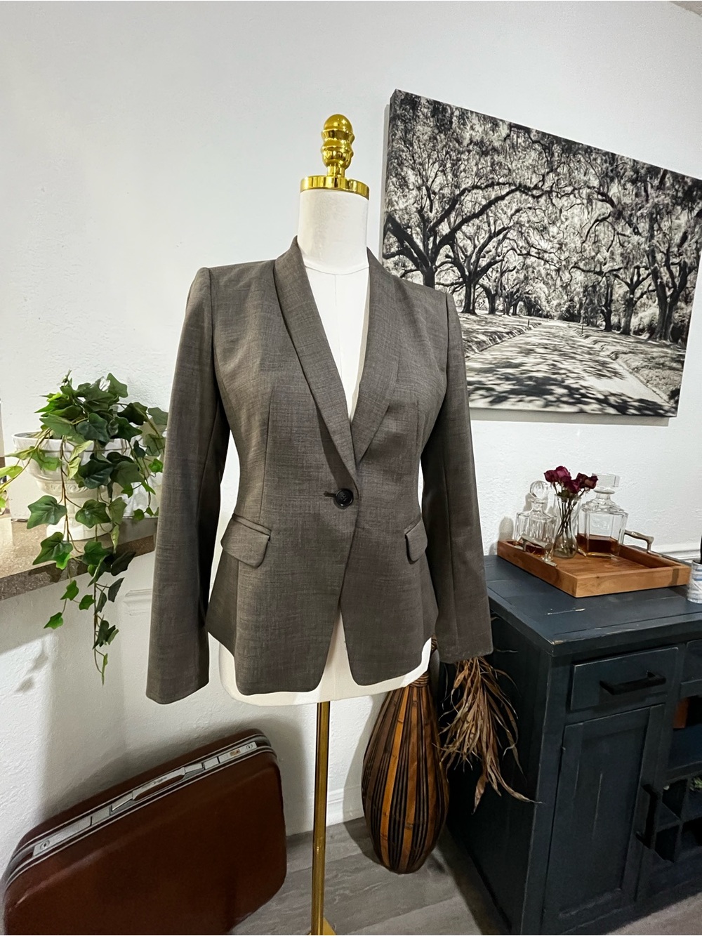 NWT 2P Tailored Grey Women's Blazer - Single Breasted Lined Blazer Jacket